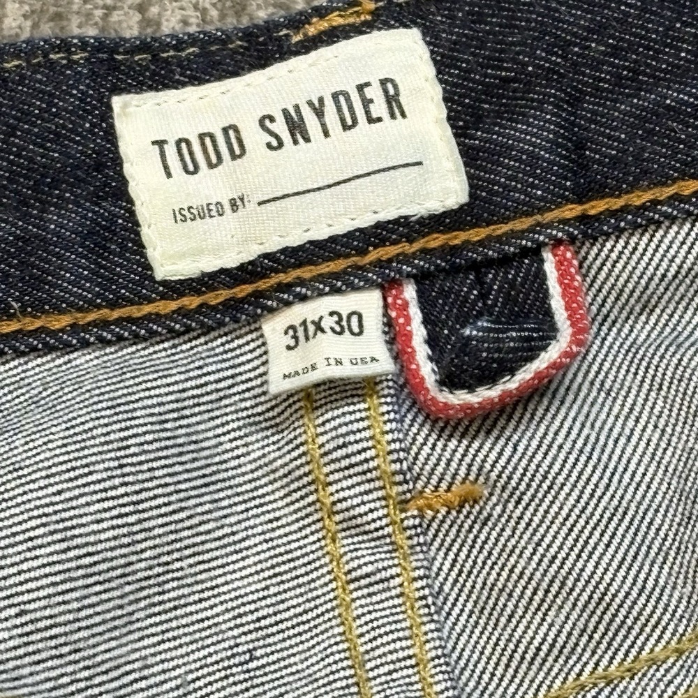 Todd Snyder Jeans Mens 32x30 Selvedge Blue Straight Slim Fit‎ Button Fly Indigo - Picture 5 of 16